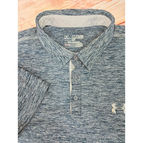 Under Armour Boys Loose Fit HeatGear Polo Shirt XL Blue ScentControl - Picture 4 of 9